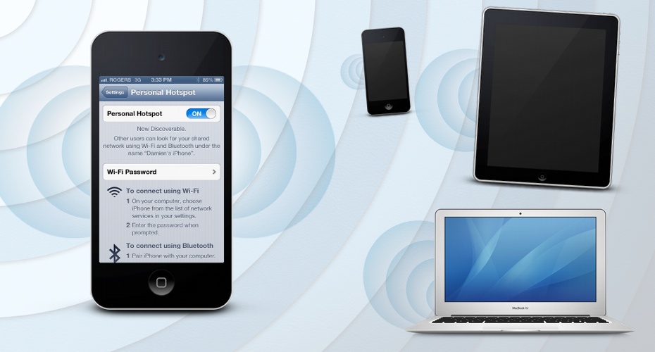 Turn your iPhone and iPad into a Personal Hotspot
