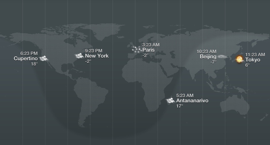 Using the World Clock on an iOS device